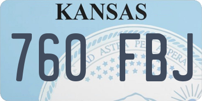 KS license plate 760FBJ