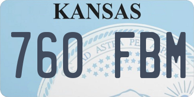 KS license plate 760FBM