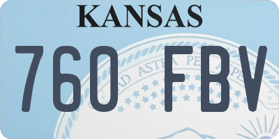 KS license plate 760FBV