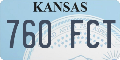 KS license plate 760FCT