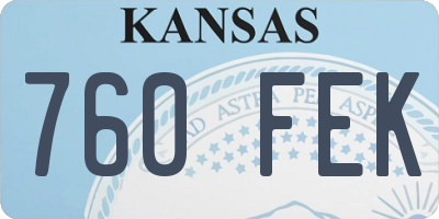 KS license plate 760FEK