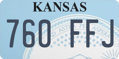 KS license plate 760FFJ