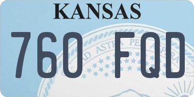 KS license plate 760FQD