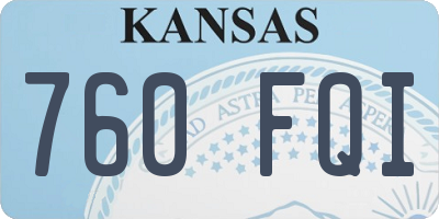 KS license plate 760FQI