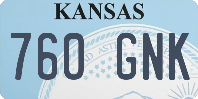 KS license plate 760GNK