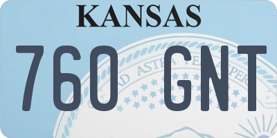 KS license plate 760GNT