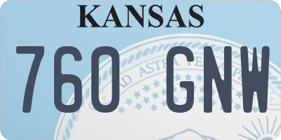 KS license plate 760GNW