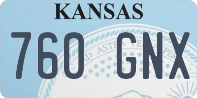 KS license plate 760GNX