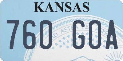 KS license plate 760GOA