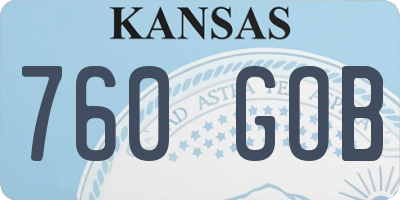 KS license plate 760GOB