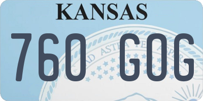 KS license plate 760GOG