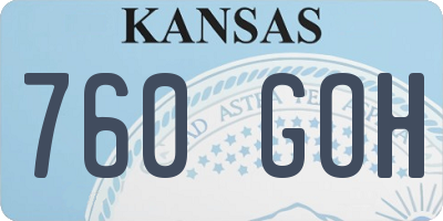 KS license plate 760GOH