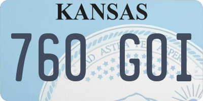KS license plate 760GOI