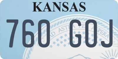 KS license plate 760GOJ
