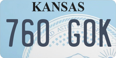 KS license plate 760GOK