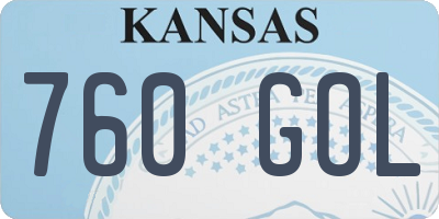 KS license plate 760GOL
