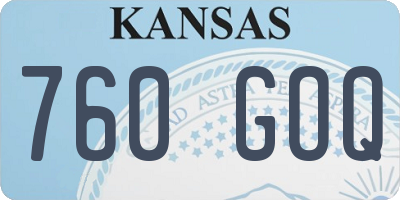 KS license plate 760GOQ