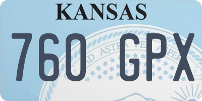 KS license plate 760GPX