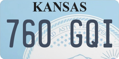 KS license plate 760GQI