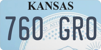 KS license plate 760GRO