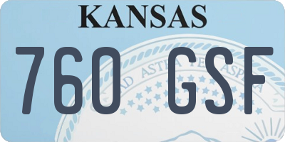 KS license plate 760GSF