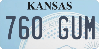 KS license plate 760GUM