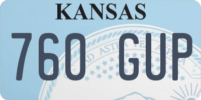 KS license plate 760GUP