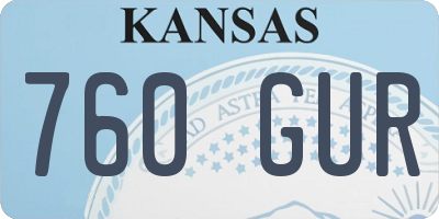 KS license plate 760GUR