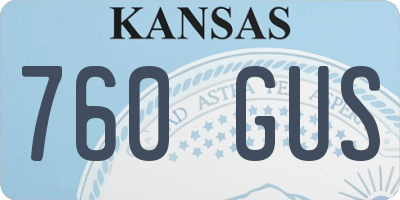 KS license plate 760GUS