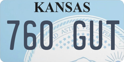 KS license plate 760GUT