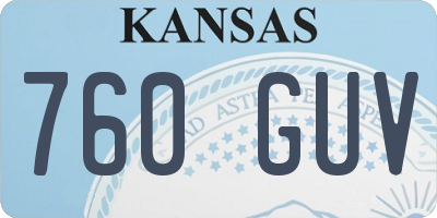 KS license plate 760GUV