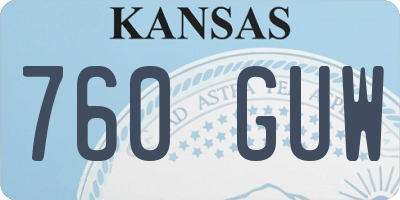 KS license plate 760GUW