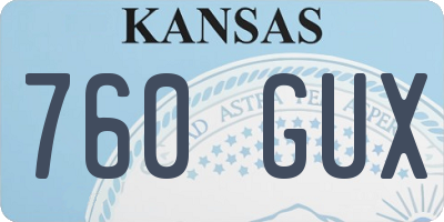 KS license plate 760GUX