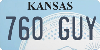 KS license plate 760GUY