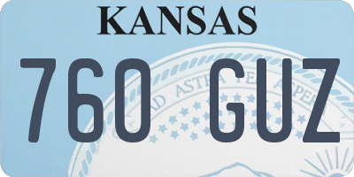 KS license plate 760GUZ