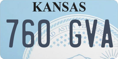 KS license plate 760GVA