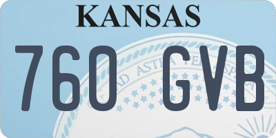 KS license plate 760GVB