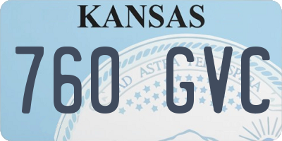 KS license plate 760GVC