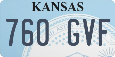 KS license plate 760GVF