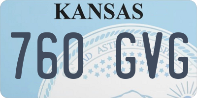 KS license plate 760GVG