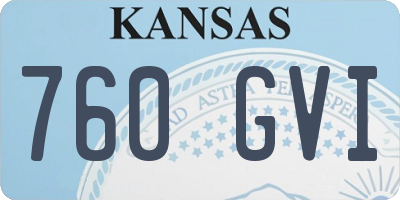 KS license plate 760GVI