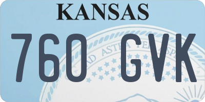 KS license plate 760GVK