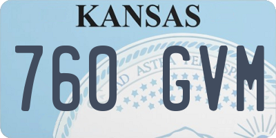 KS license plate 760GVM