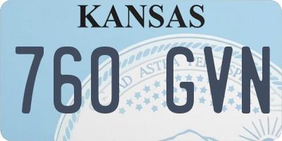 KS license plate 760GVN