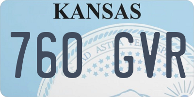 KS license plate 760GVR