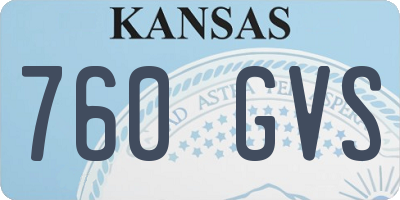 KS license plate 760GVS