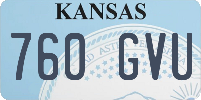 KS license plate 760GVU