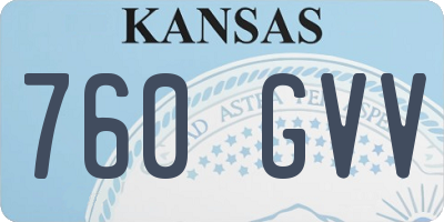 KS license plate 760GVV