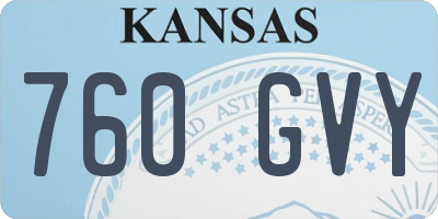KS license plate 760GVY
