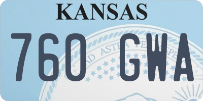 KS license plate 760GWA